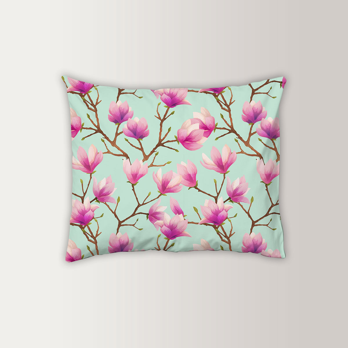 Magnolia Seamless Pattern Pillow Case