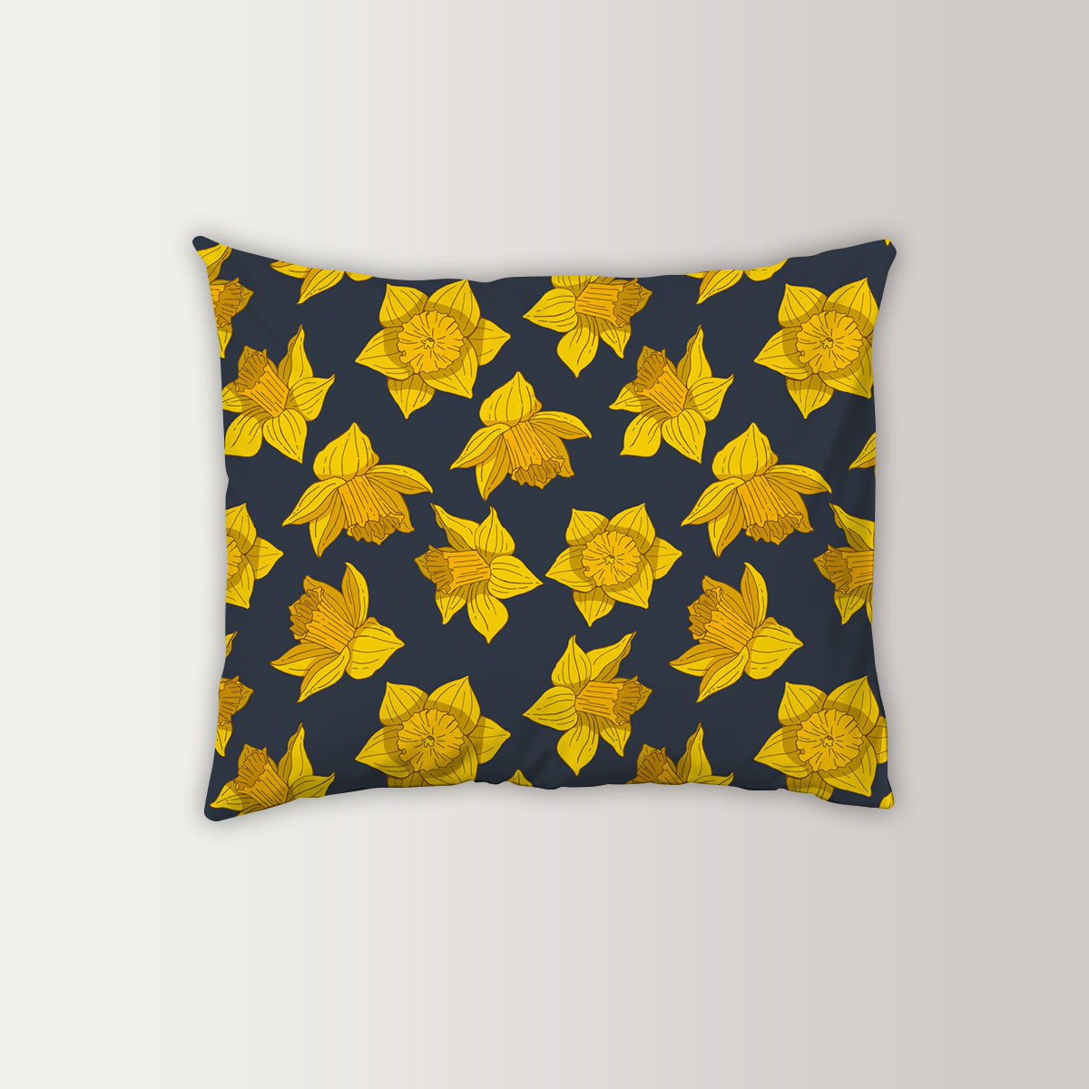 Midnight Daffodils Flower Pillow Case