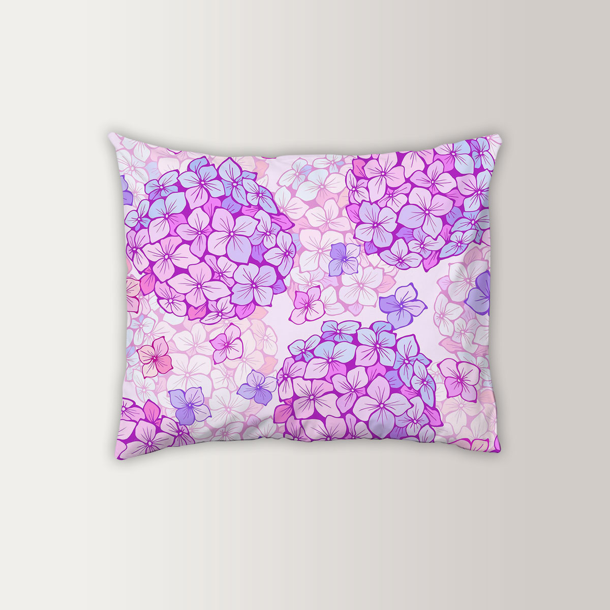 Pastel Hydrangea Flowers Pillow Case