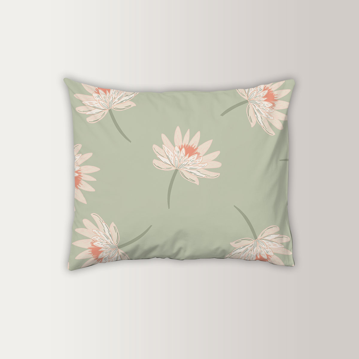 Pastel Tones With Random Chrysanthemum Pillow Case