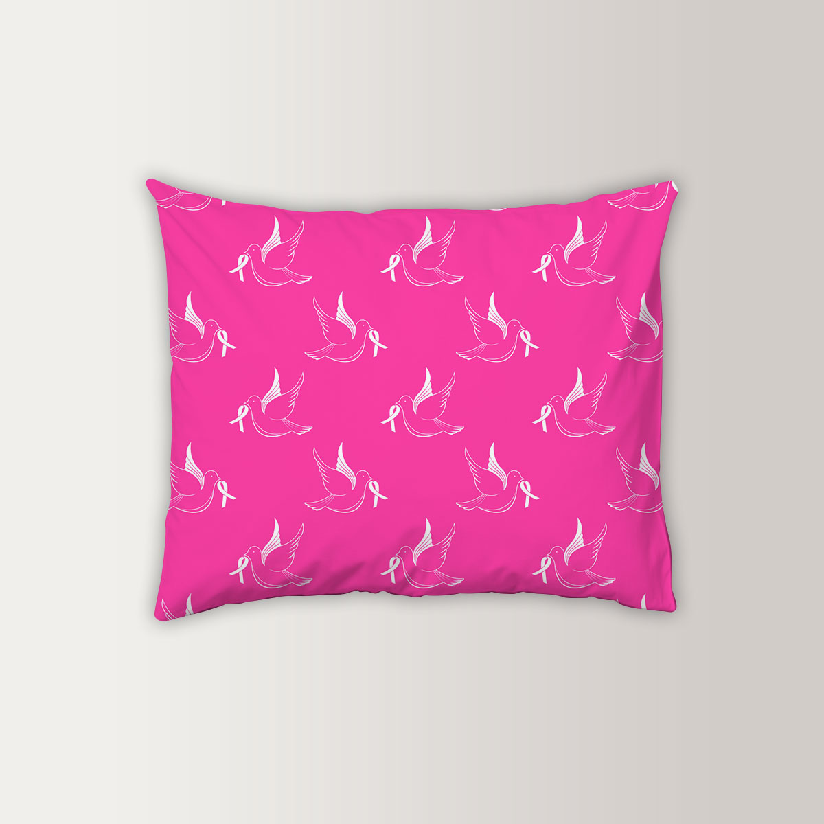 Pink Universe Ribbon Pigeon Pillow Case