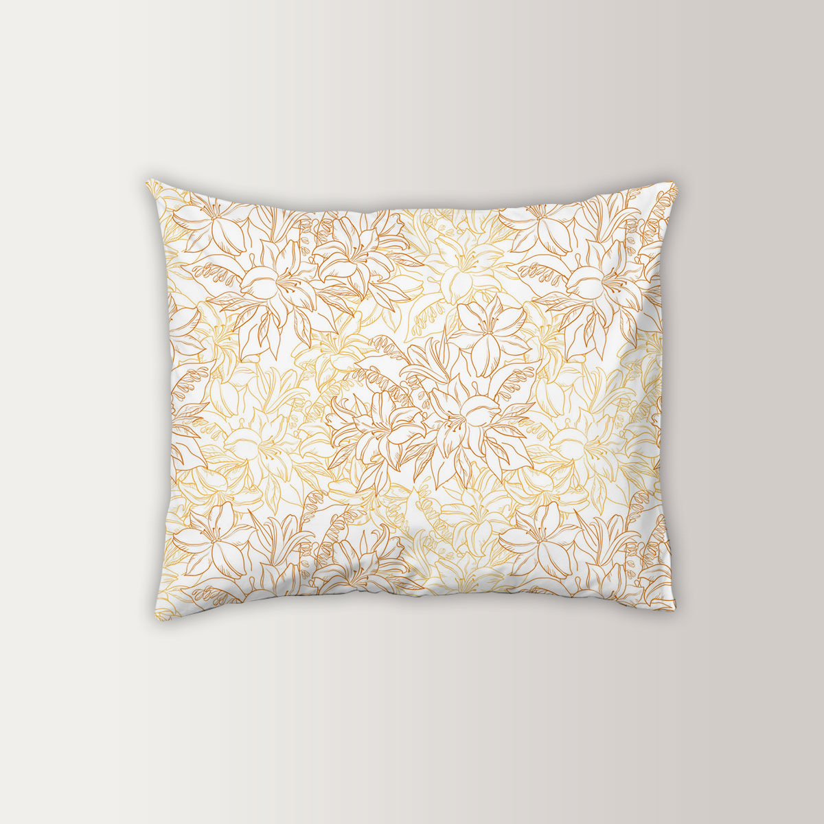 Seamless Pattern Lily Flowers Pillow Case