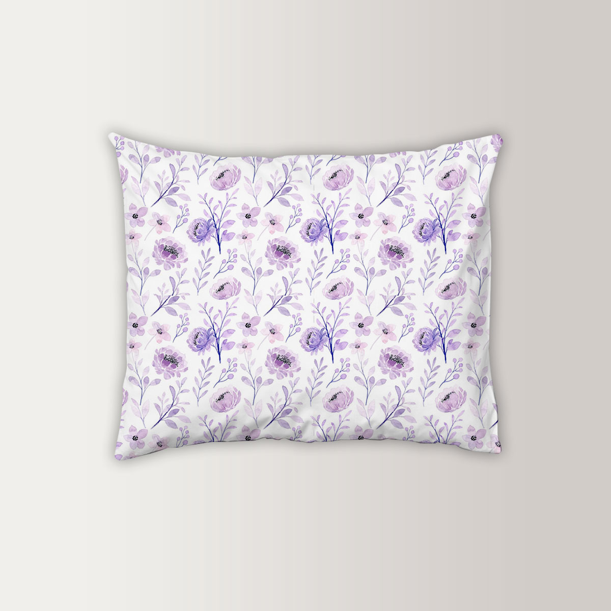 Soft Purple Floral Seamless Pattern Pillow Case