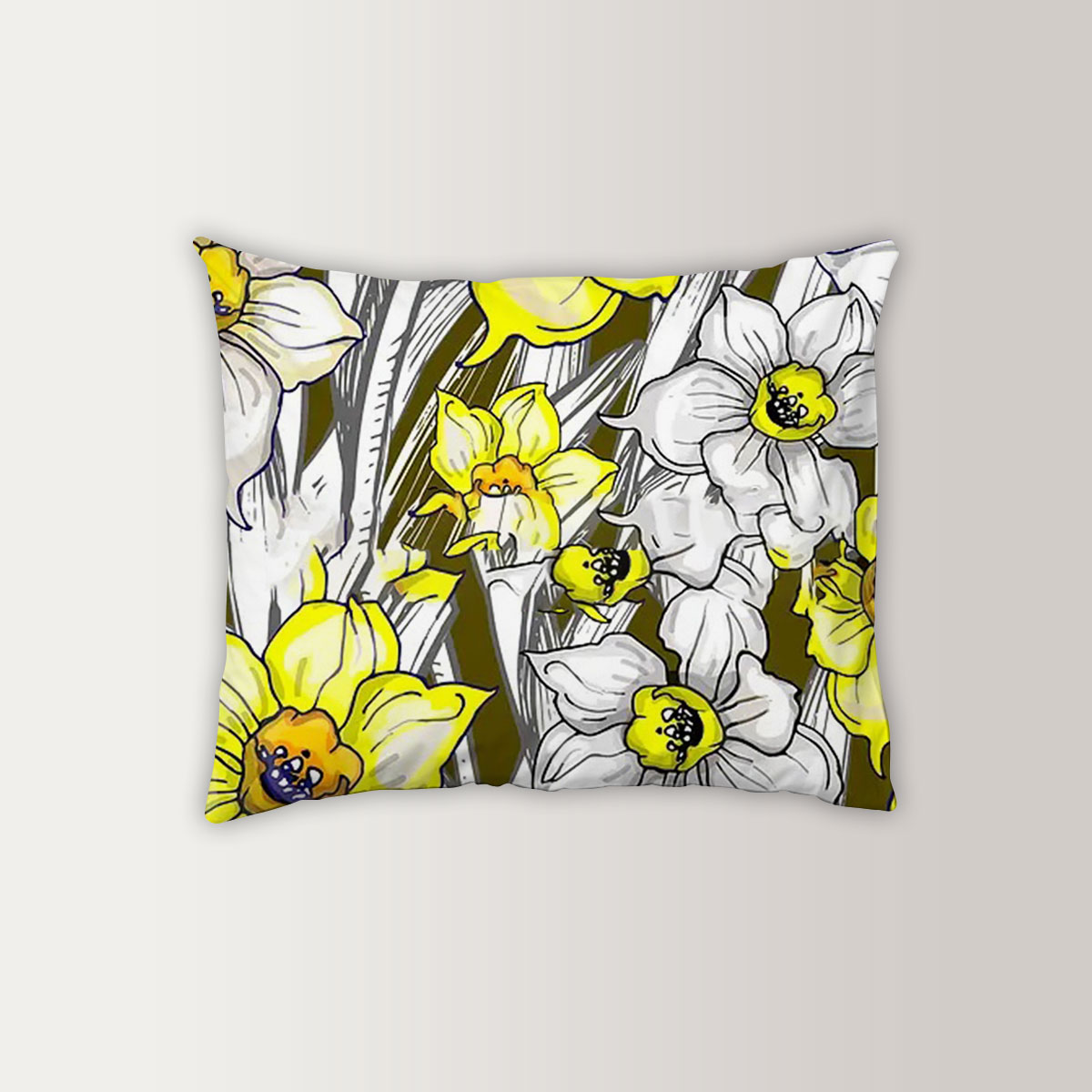 Spring Daffodils Flower Pillow Case