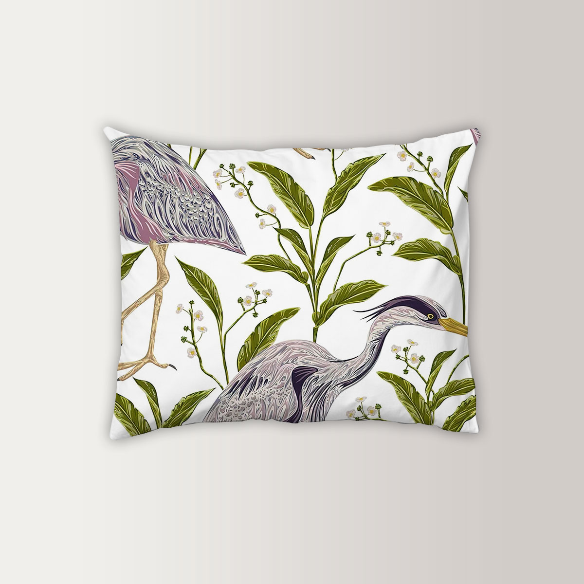 Tropical Heron Art Pillow Case