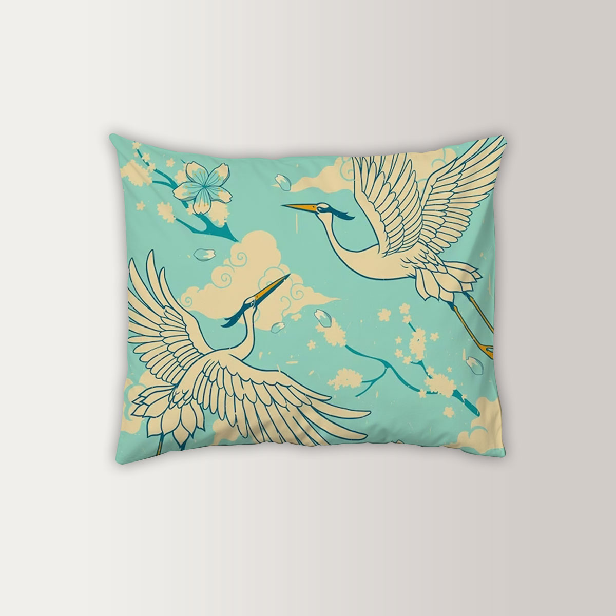 Vintage Blue Heron Pillow Case