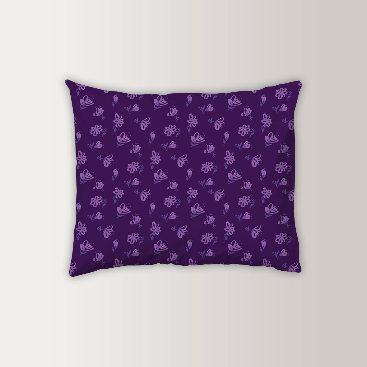 Vintage Violet Floral Seamless Pattern Pillow Case