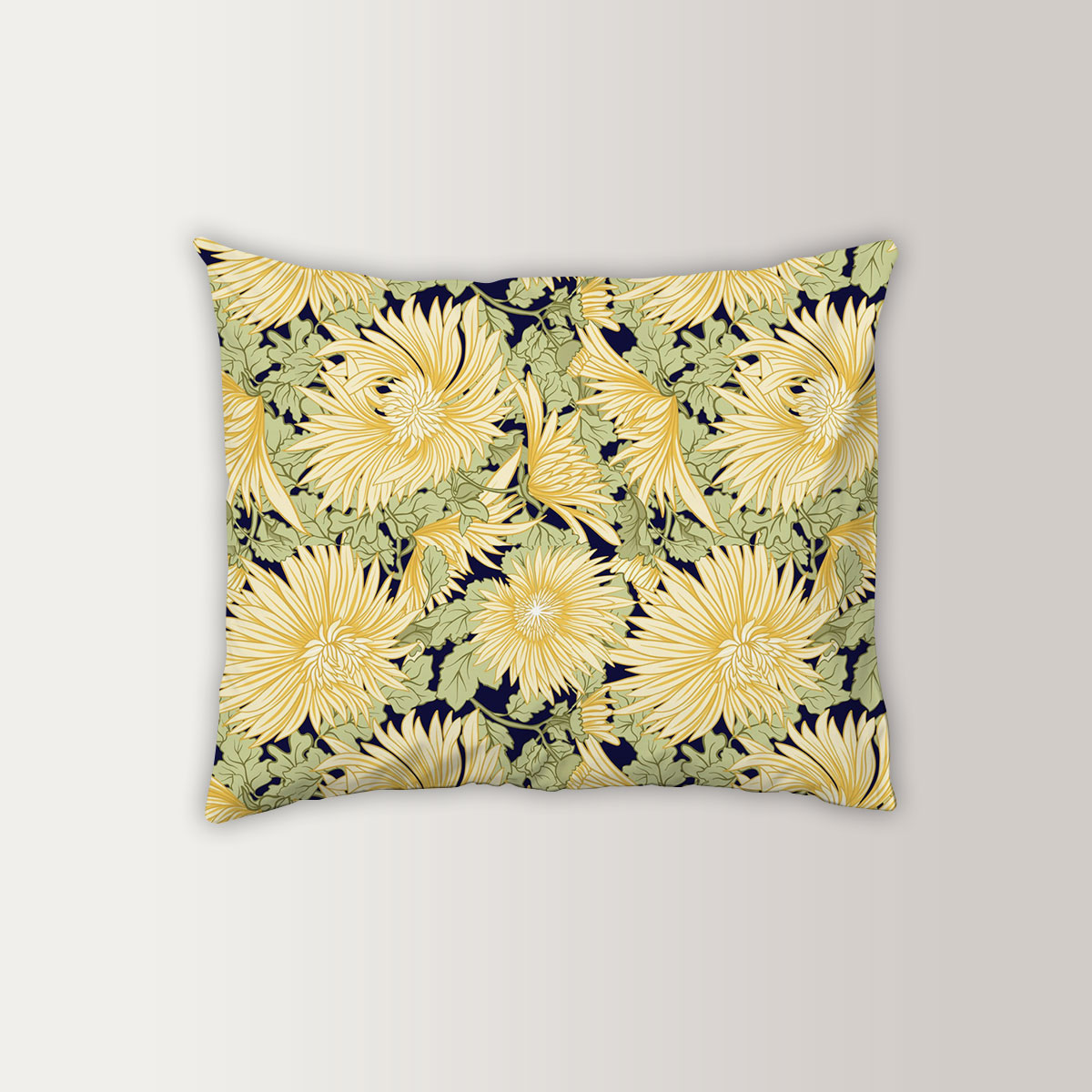 Yellow Japanese Chrysanthemum Pillow Case