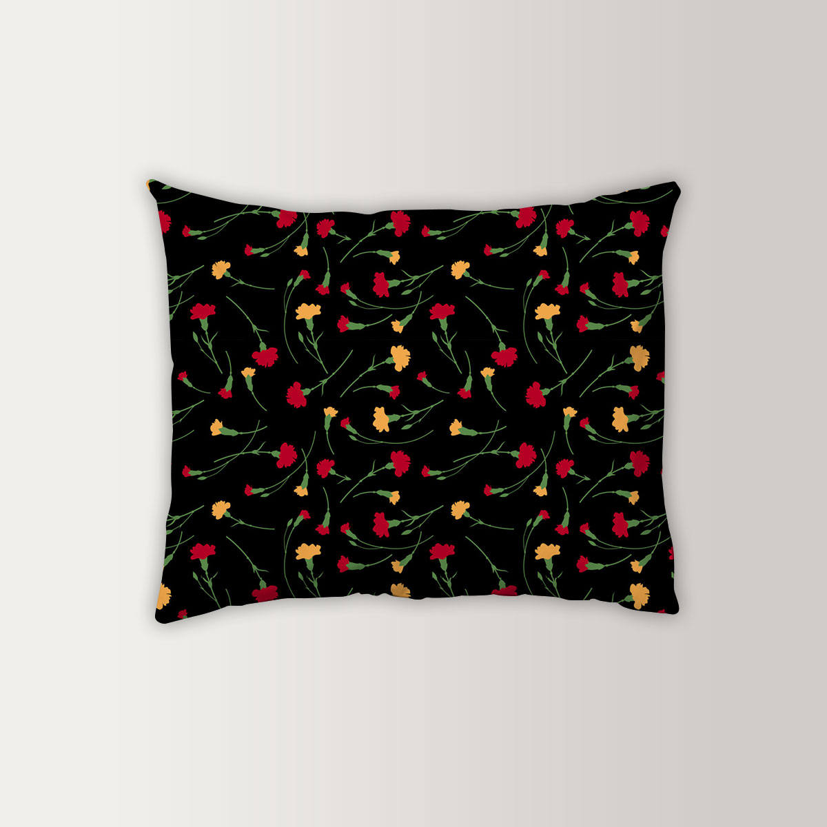 Yellow Red Carnations Pillow Case