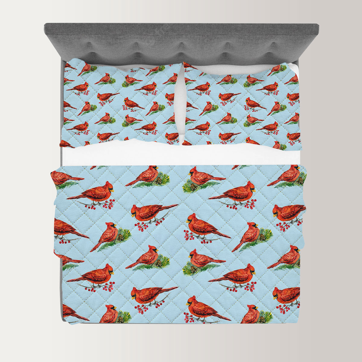 Cardinal On Branches Quilt Set