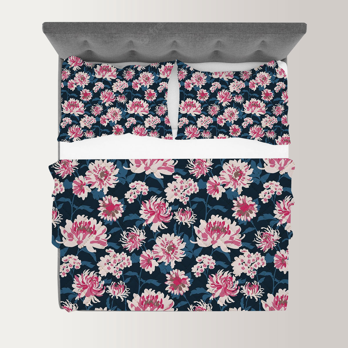 Chrysanthemum Seamless Pattern Quilt Set