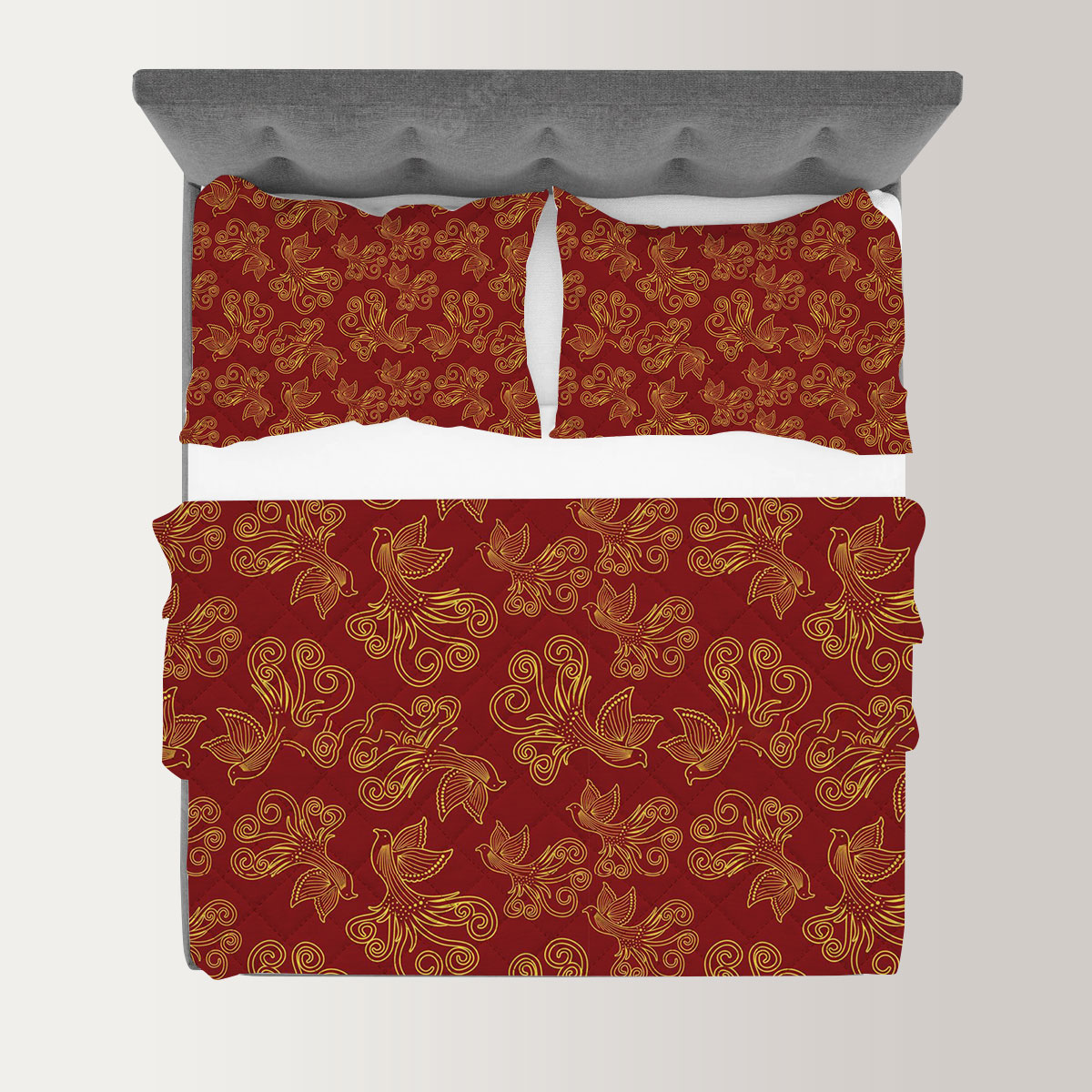 Classic Pigeon Red Quilt Set