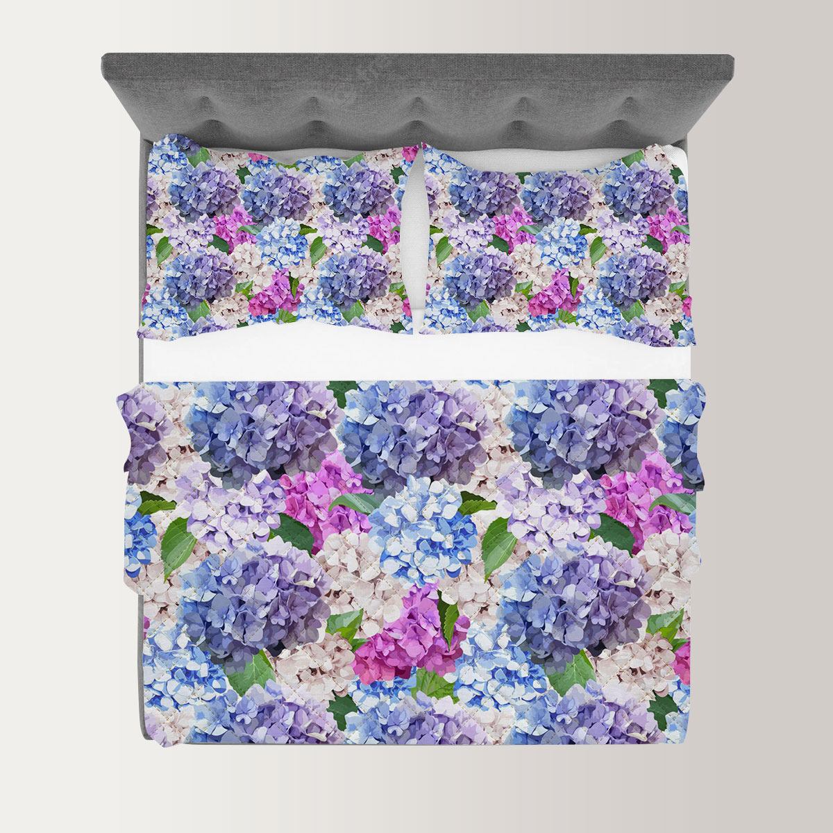 Colorful Hydrangea Quilt Set
