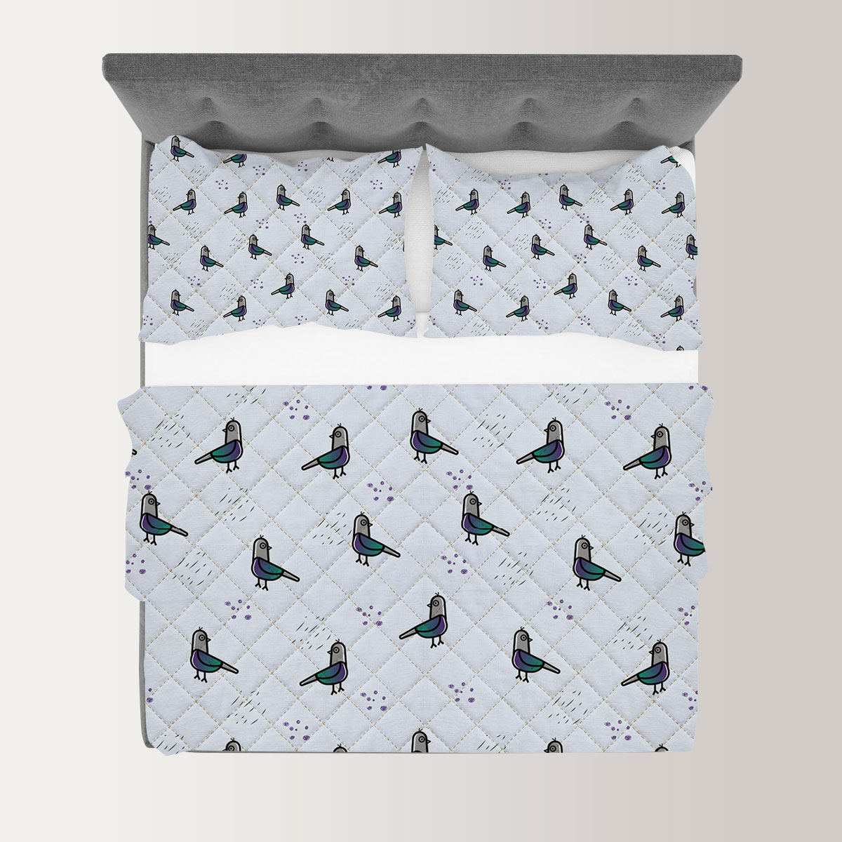 Coon Funny Pigeon Quilt Set
