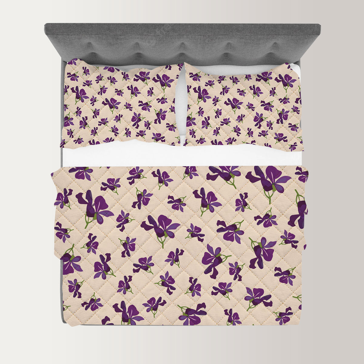 Cute Violet Quilt Set