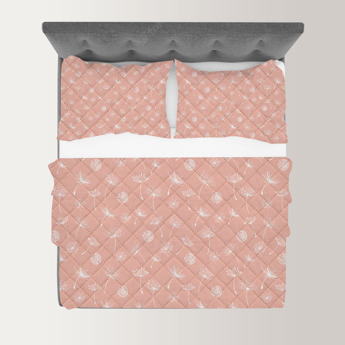 Dandelion On Pink  Background Quilt Set