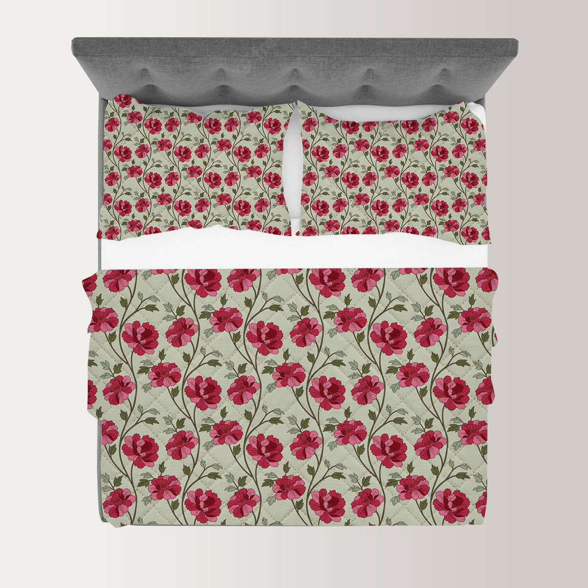 Japanese Carnation Flower Quilt Set