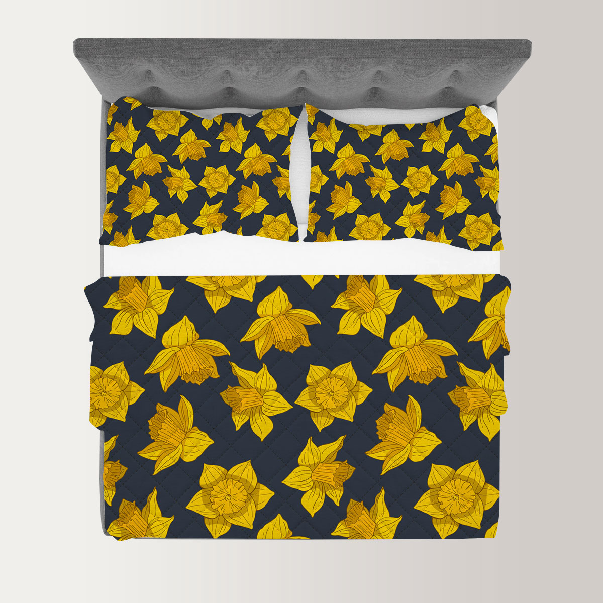 Midnight Daffodils Flower Quilt Set