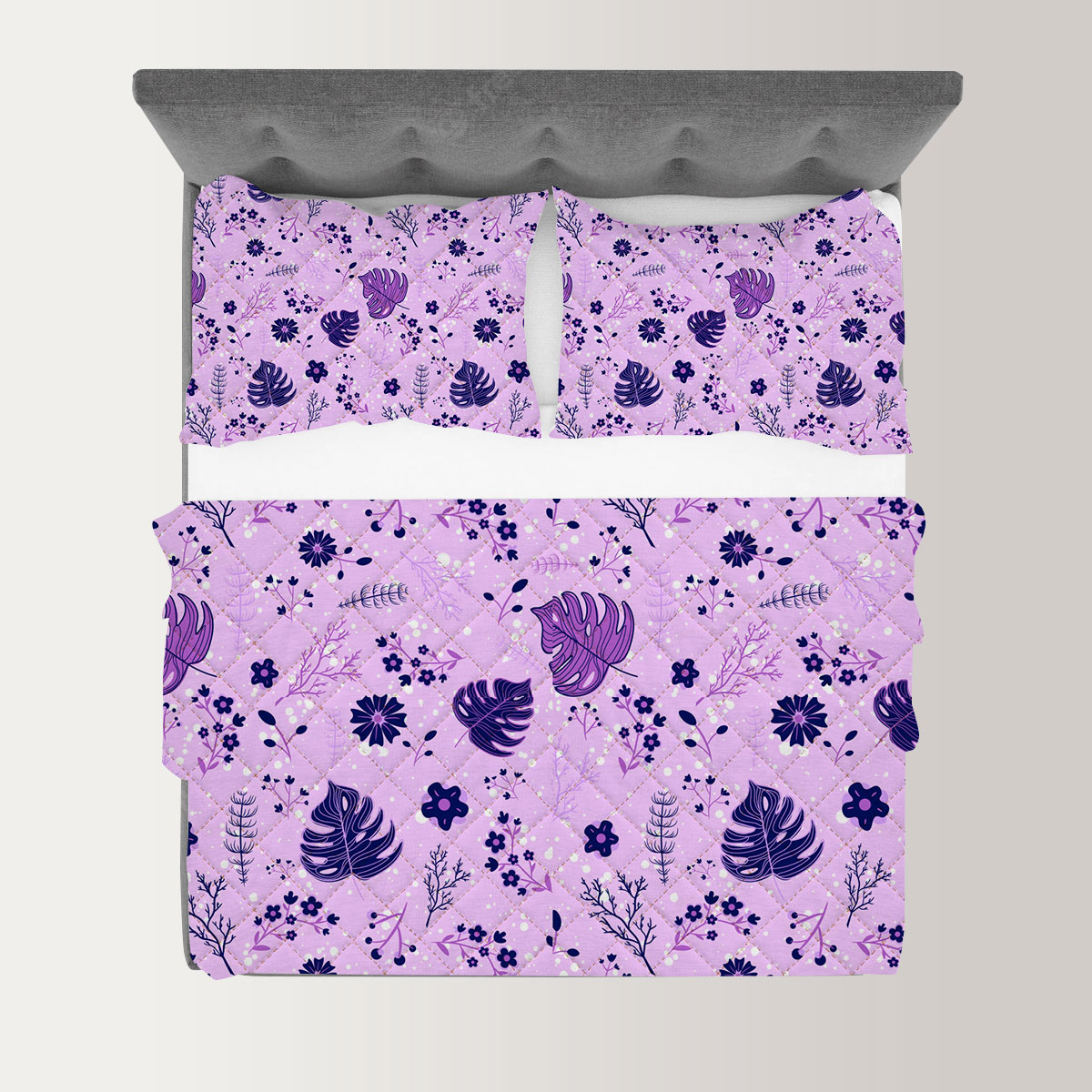 Spring Flowers Violet And Purple Quilt Set