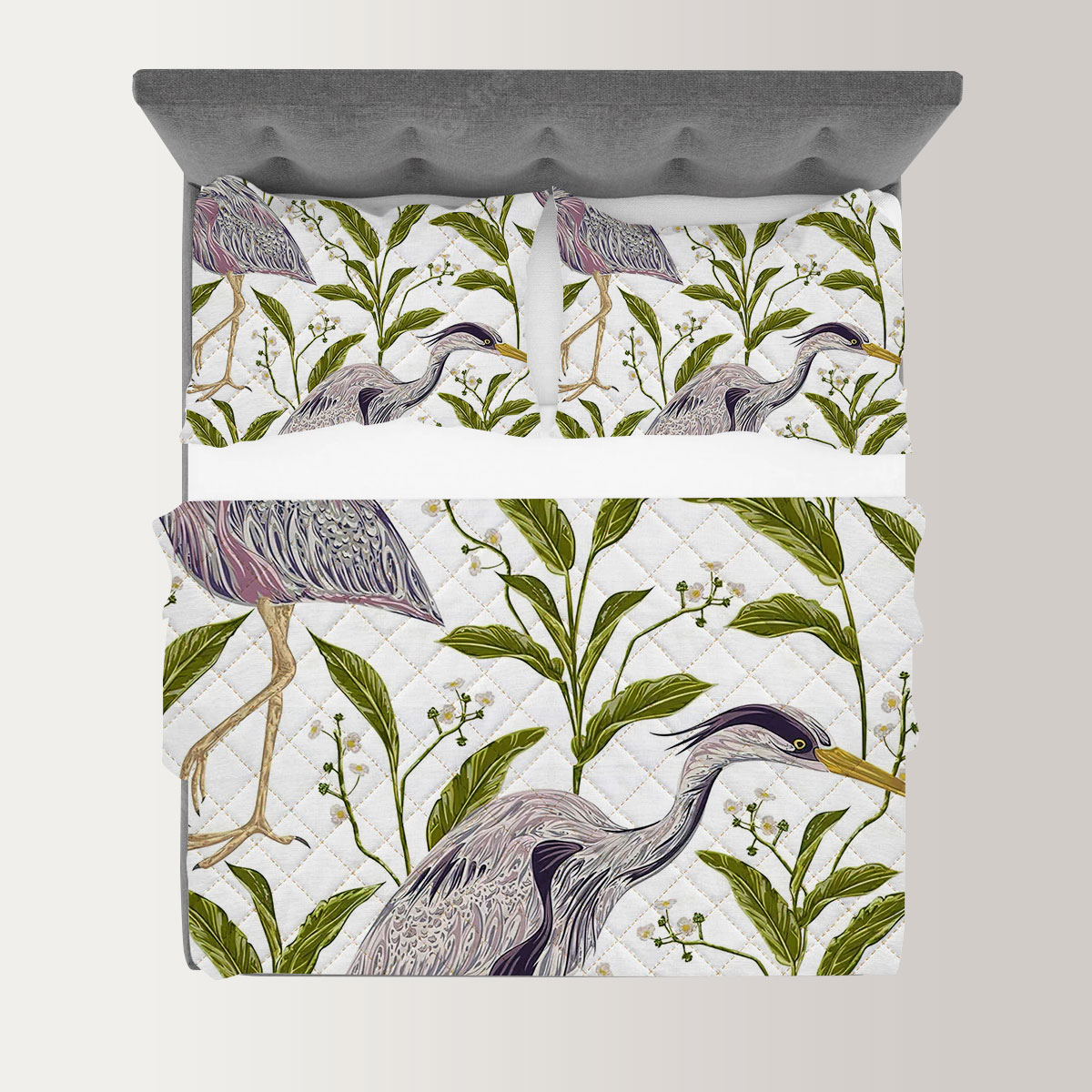 Tropical Heron Art Quilt Set