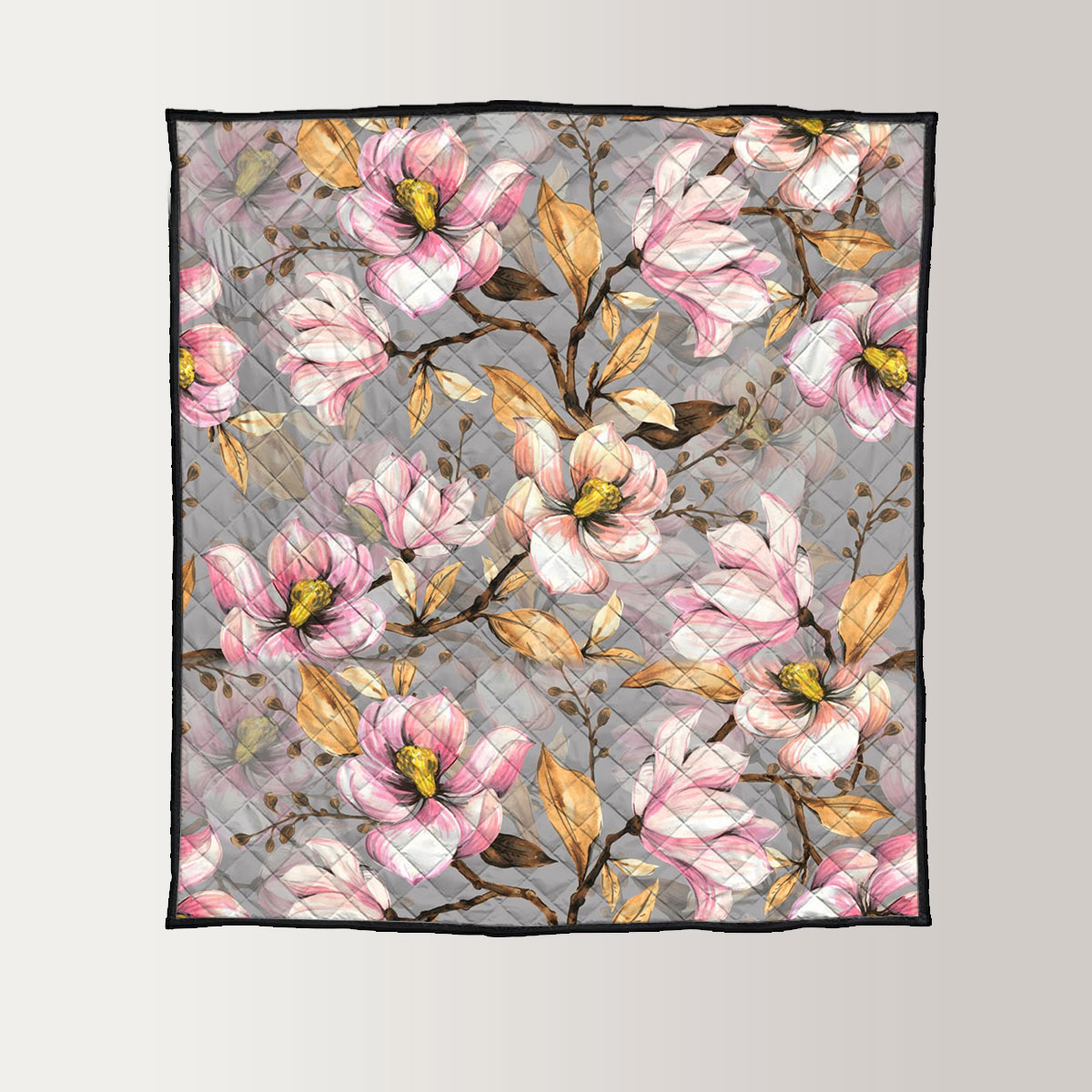Abstract Magnolia Flowers Quilt