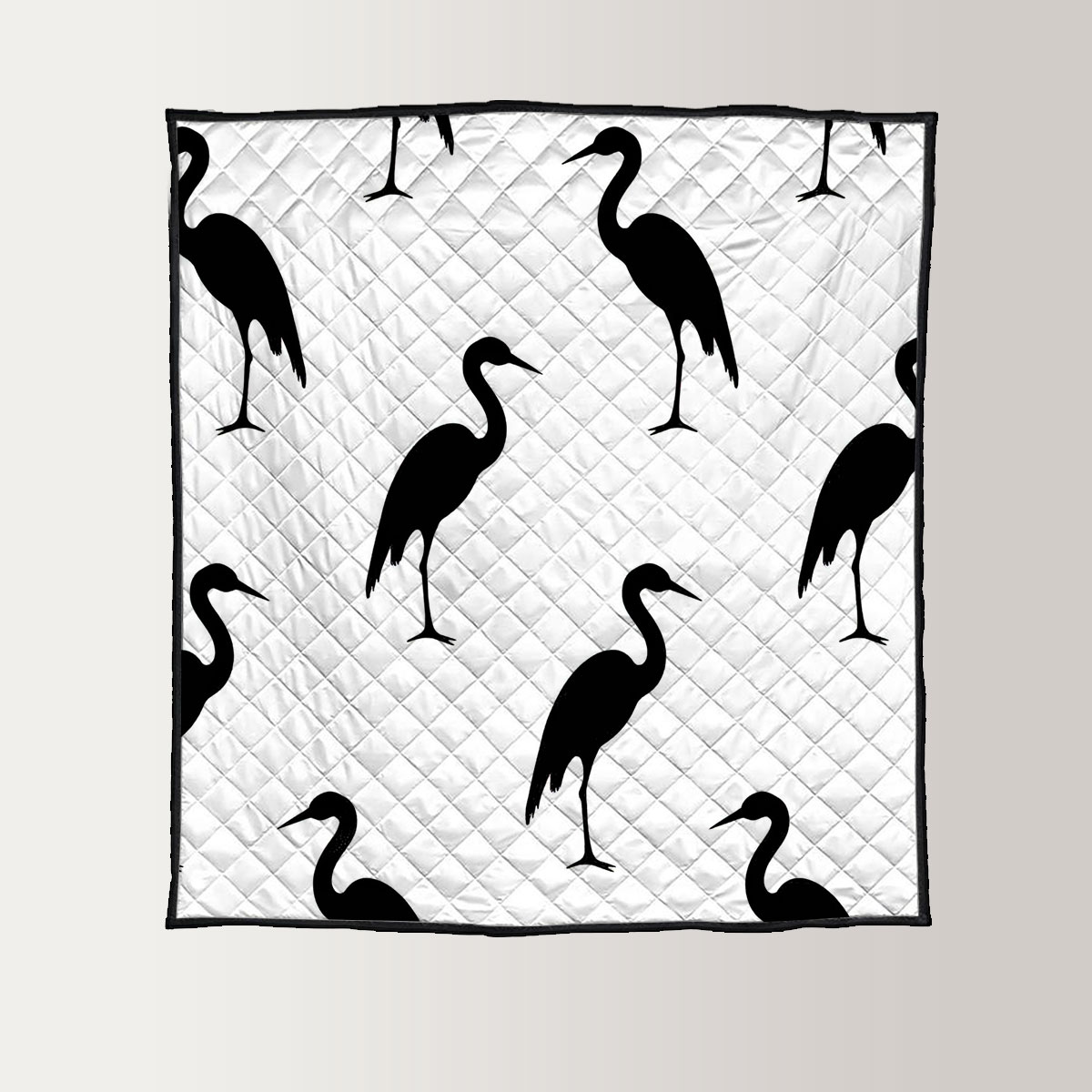 Black And White Heron Art Quilt