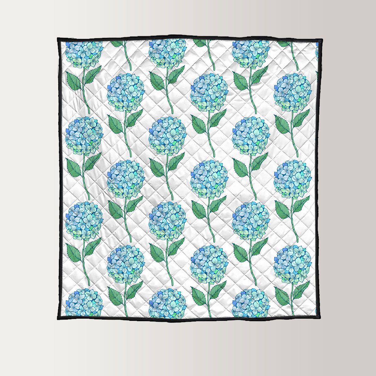 Blue Pastel Hydrangea Quilt