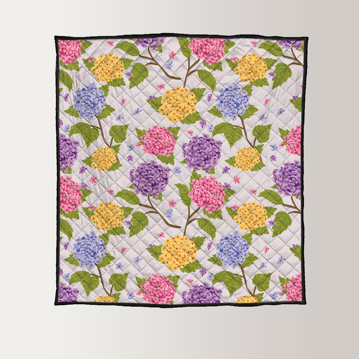 Floral Hydrangea Seamless Pattern Quilt