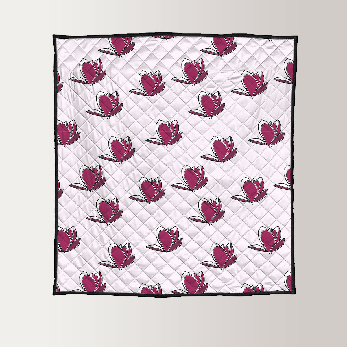 Hot Pink Magnolia Flower Quilt