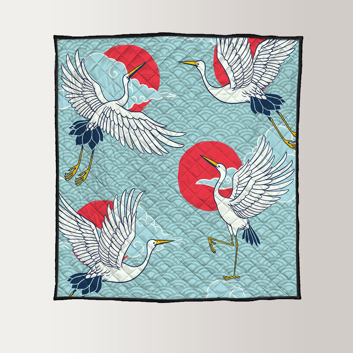Iconic Flying Heron Art Quilt