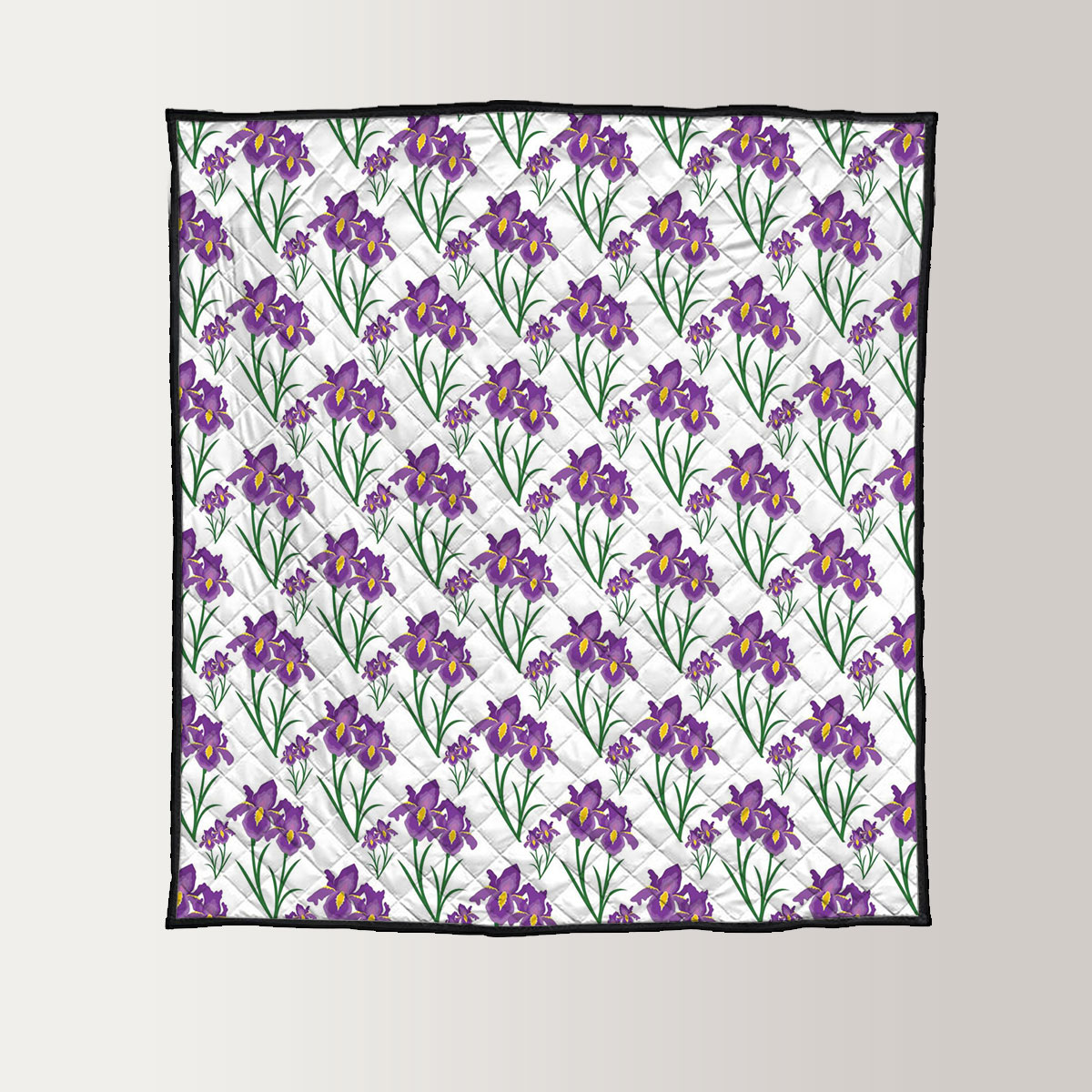 Iris Flower With Leaf Quilt