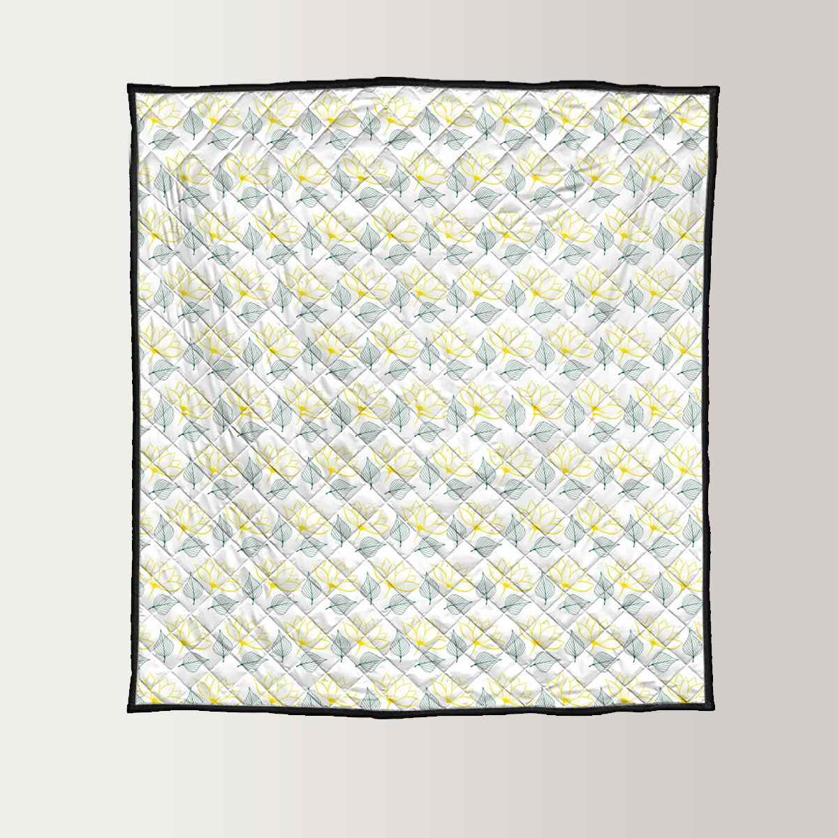 Magnolia With Leaves Seamless Pattern Quilt