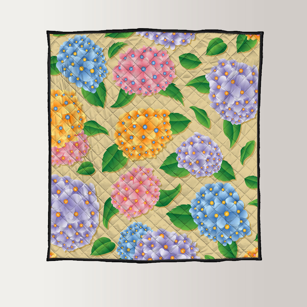 Multi Color Hydrangea Flower Quilt