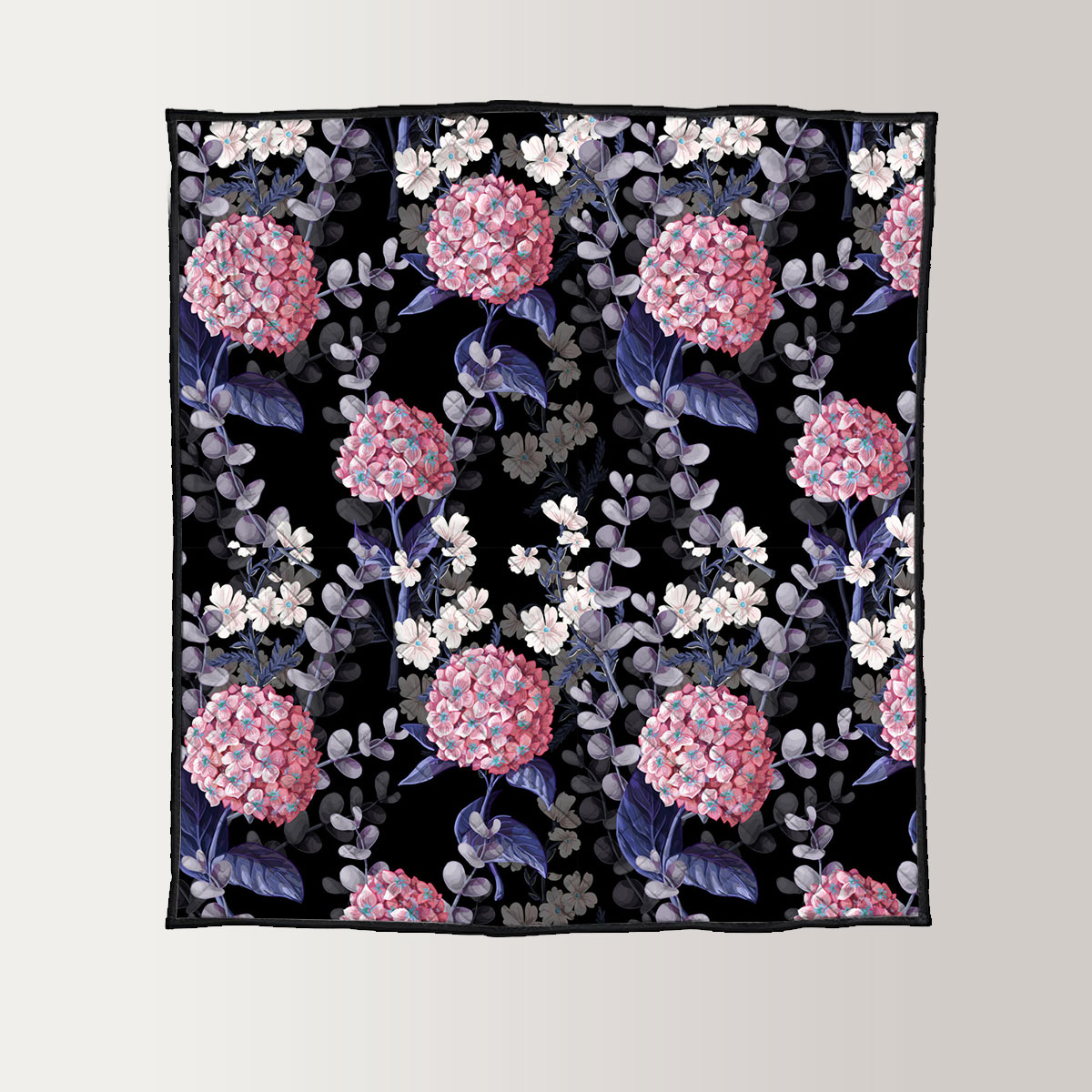 Pink Hydrangea Flower Quilt
