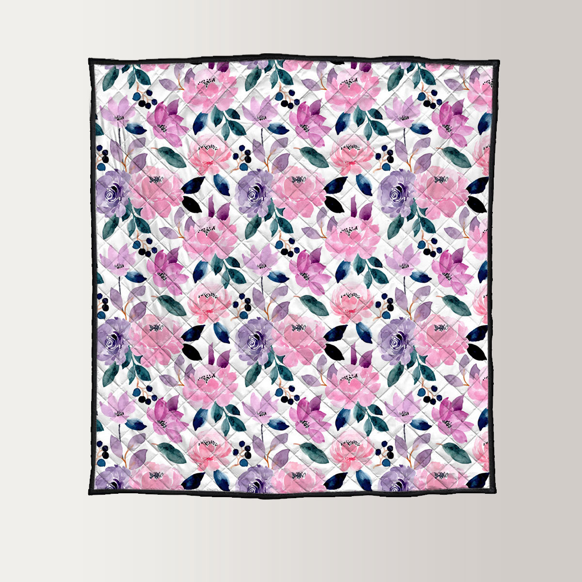 Pink Purple Seamless Pattern With Floral Quilt