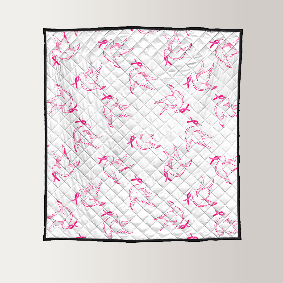 Pink Ribbon Flying Pigeon Quilt