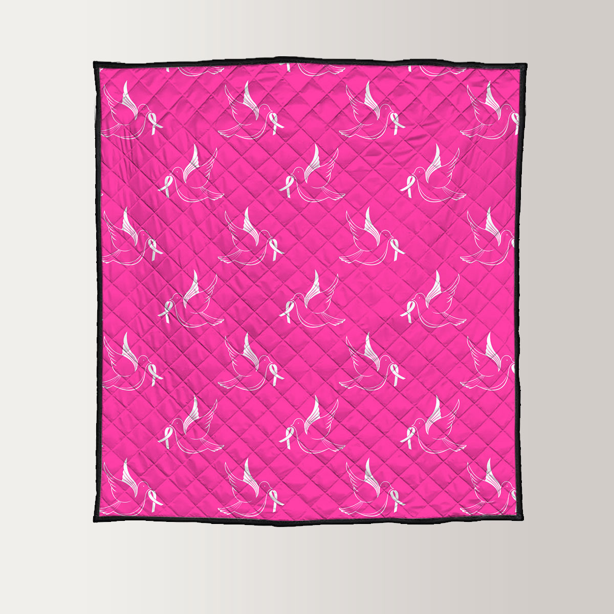 Pink Universe Ribbon Pigeon Quilt