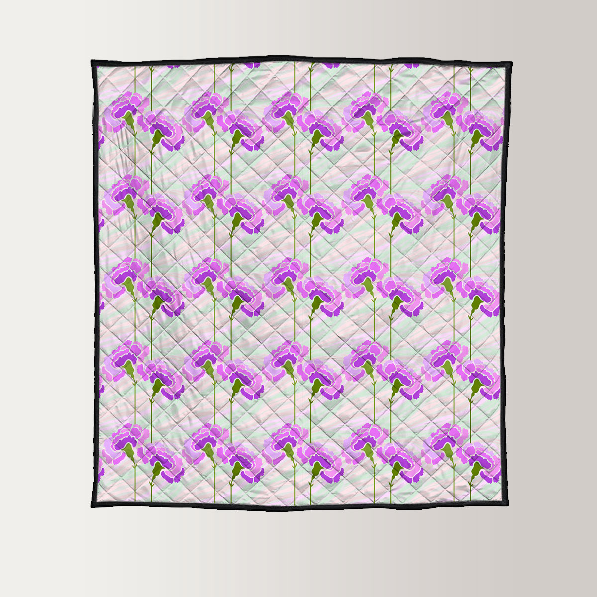 Purple Carnations Flower Quilt