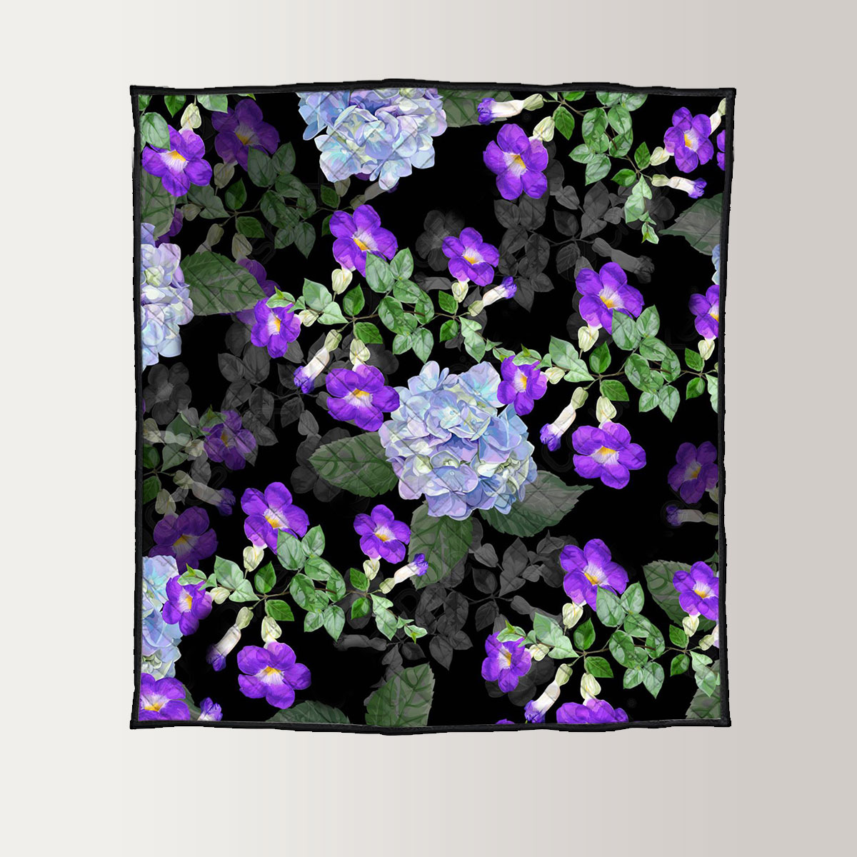 Purple Flower And Hydrangea Quilt