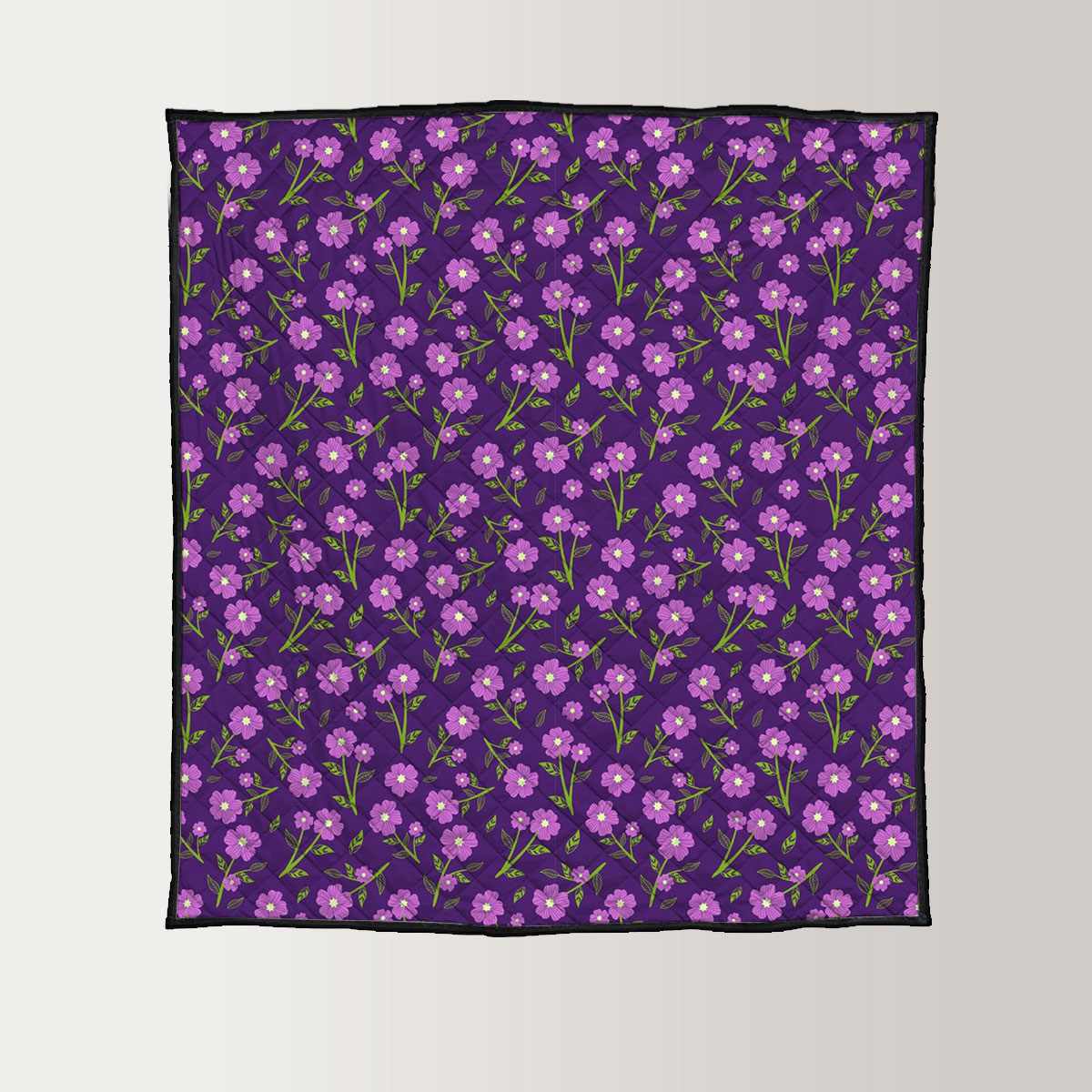 Purple Flower Vibe Seamless Pattern Quilt