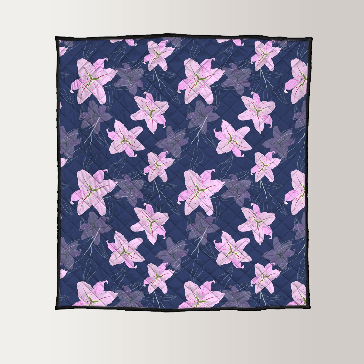 Purple Lily Flowers Quilt