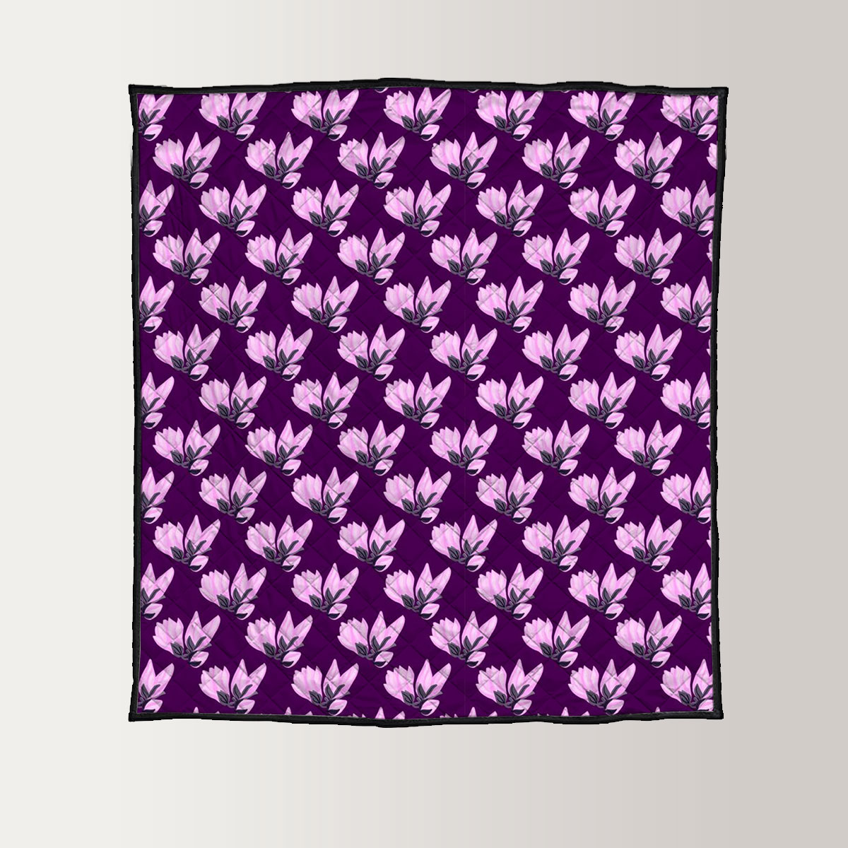 Purple Magnolia Flowers Quilt
