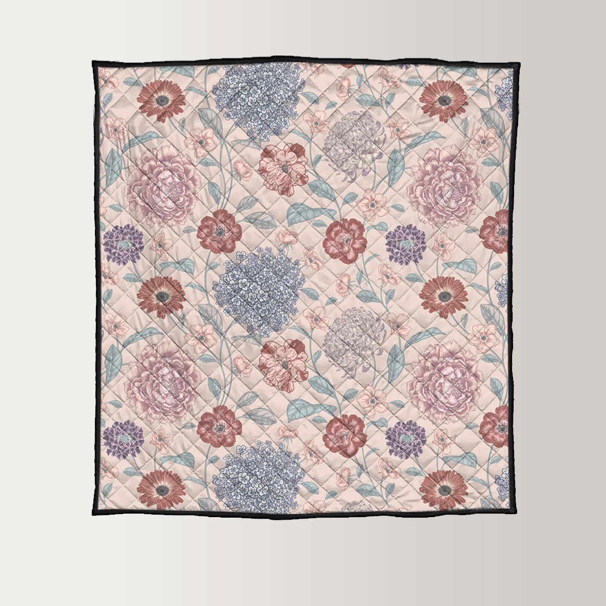 Retro Hydrangea Flower Quilt