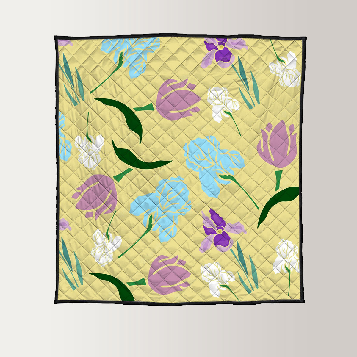 Spring Flowers Irises And Tulips Quilt