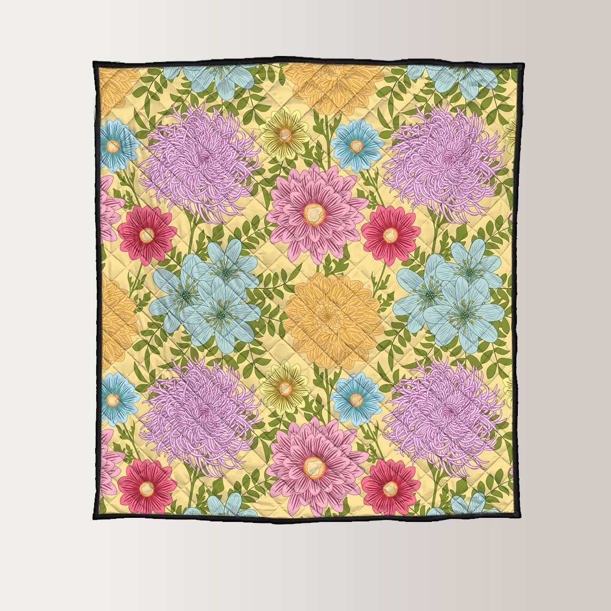 Summer Seamless Pattern With Daisy Chrysanthemum Quilt