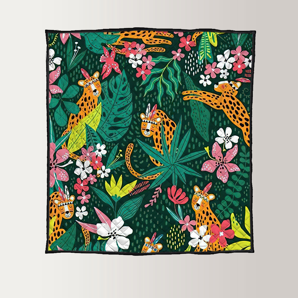 Tropical Native Jaguar Quilt