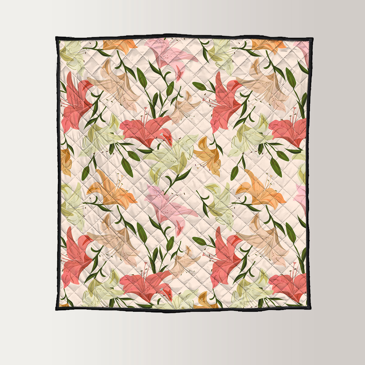 Vintage Seamless Pattern Lily Quilt