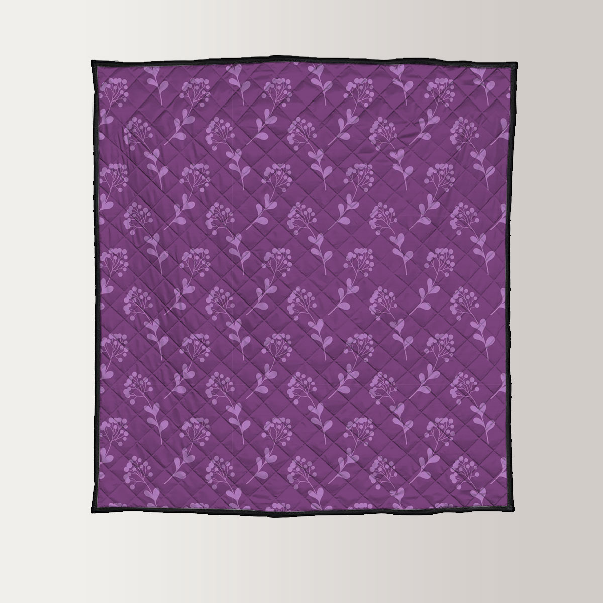 Violet Floral Seamless Pattern Quilt