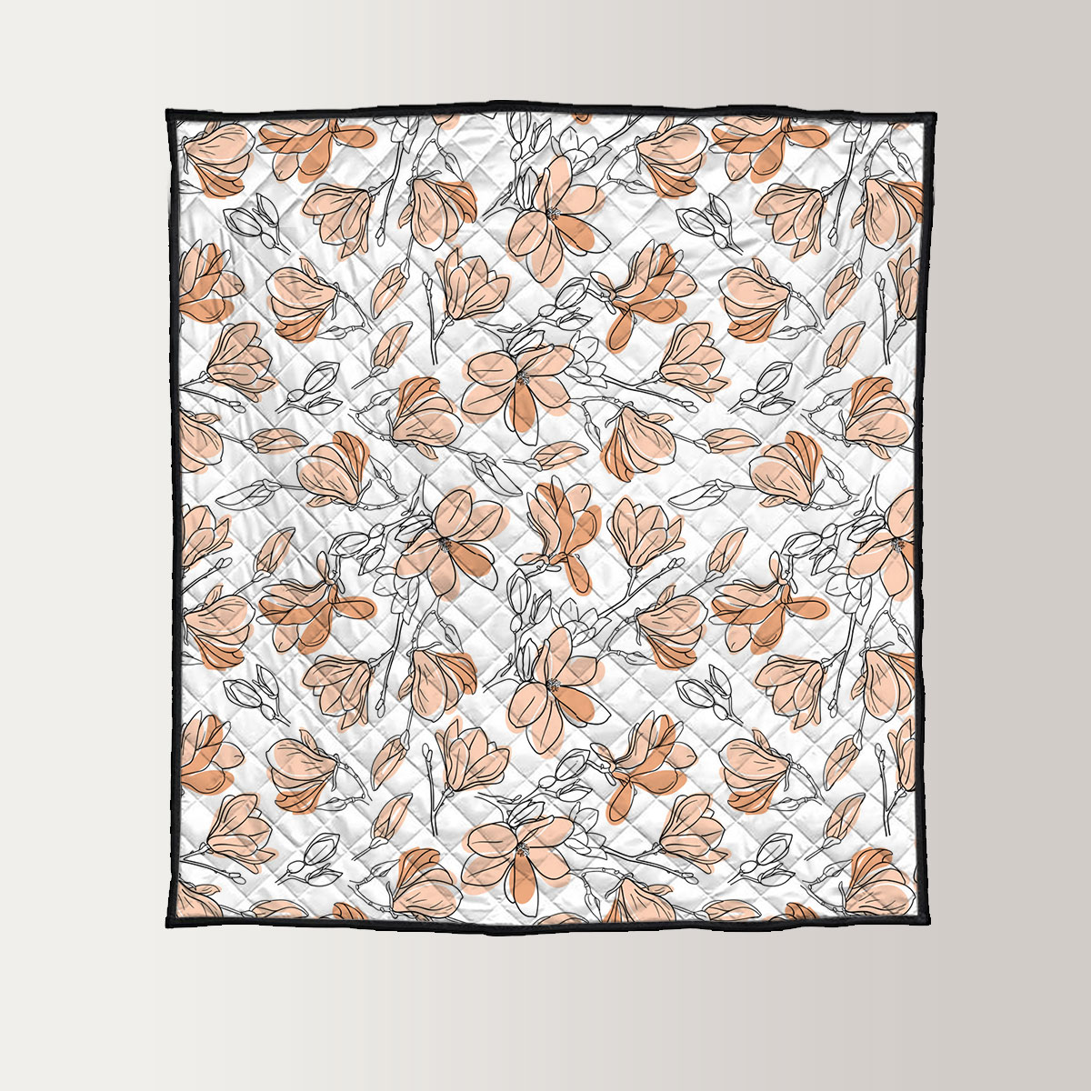 Watercolor Magnolia Flower Quilt