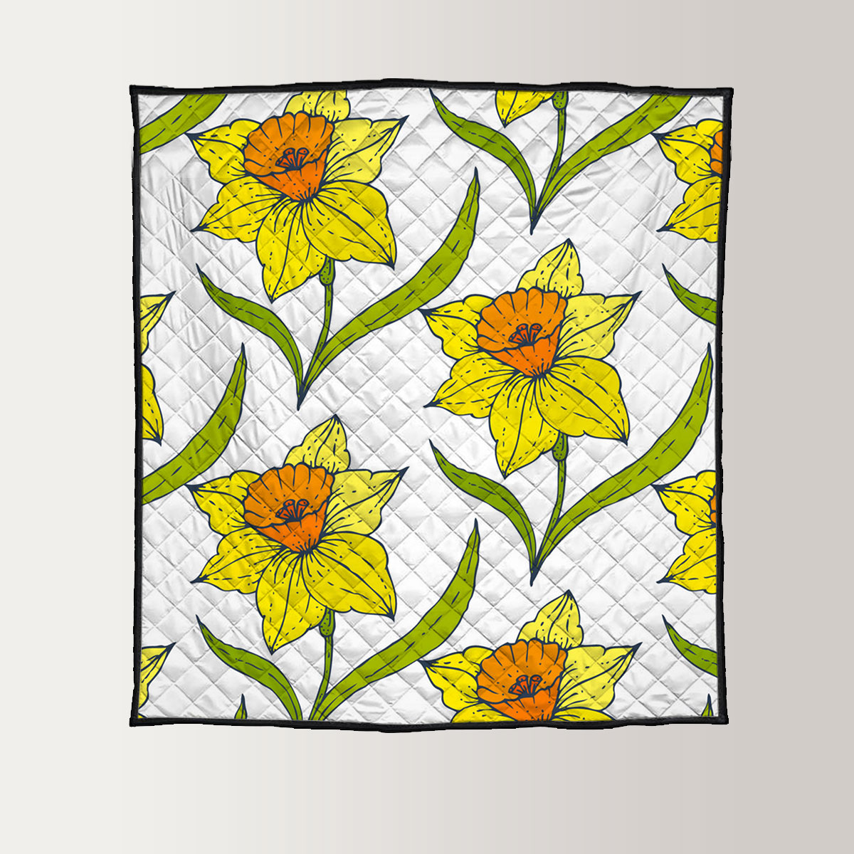 Yellow Daffodils Flowers Quilt